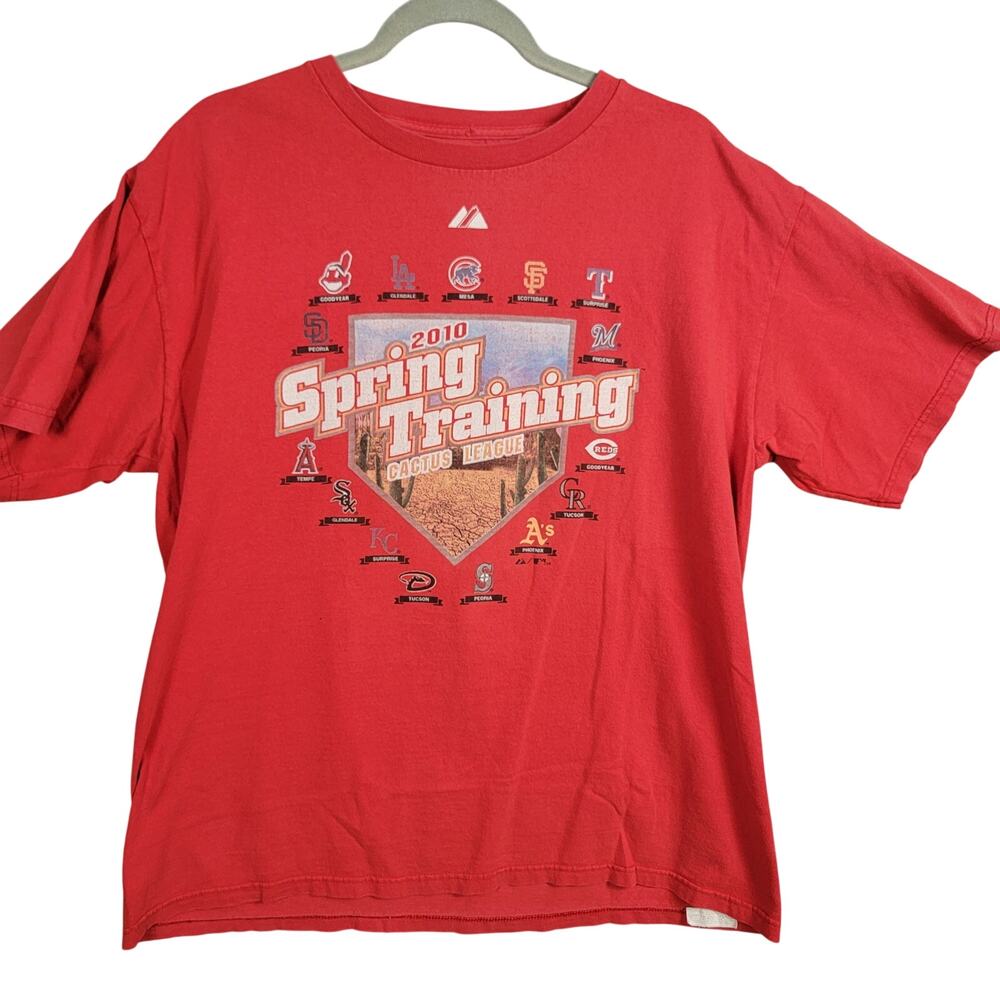 2010 Spring Training Cactus League MLB 15 Team Majestic Tee Red L